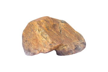Brown stone isolated on white background , gray clipping path