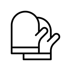 bakery shop icons related chef gloves for cooking vectors in lineal style,