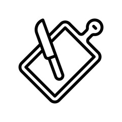 bakery shop icons related chef chopping board with knife vectors in lineal style,