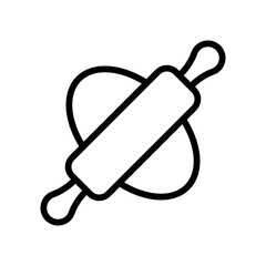 bakery shop icons related dough rolling with rolling pin vectors in lineal style,