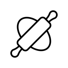 bakery shop icons related dough rolling with rolling pin vectors in lineal style,
