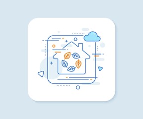 Organic tested line icon. Abstract vector button. Bio cosmetics sign. Fair trade symbol. Organic tested line icon. Home concept badge. Vector