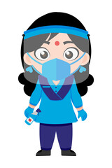 Indian, Lady, Police, Corona, Security & Government Employees