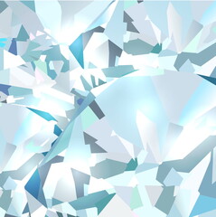 Bright abstract background made of white crystals. Vector design.