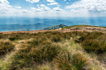 Mountain landscape view. Mountain layers landscape. Meadows and mountains landscape. Blue mountains layers landscape. Top of the Mountains