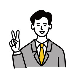 男性　若い　スーツ　ベクター ポップ　ピース　2
