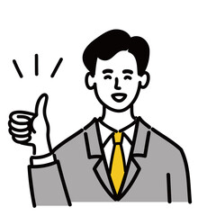 男性　若い　スーツ　ベクター ポップ　いいね

