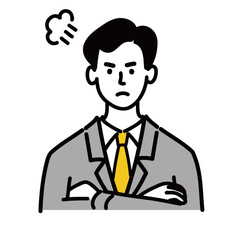 男性　若い　スーツ　ベクター　ポップ　怒っている
