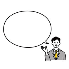 男性　若い　スーツ　ベクター　ポップ　提案　空欄
