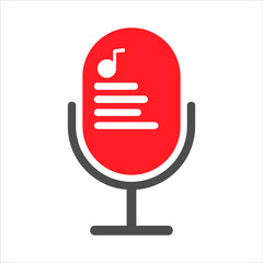 microphone icon. microphone and music notes icon 