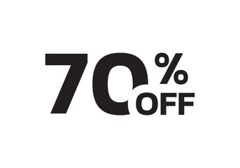 70 percent price off icon, label or tag. Sale banner. Discount badge or sticker design. Vector illustration.