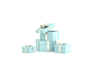 3D render of gift box on white background.