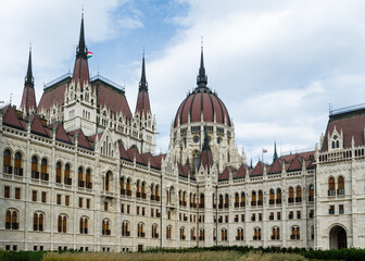 Detail of the exterior of Hungarian Parliament building in Budapest, Hungary