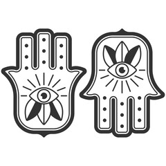 Hamsa hand vector icon isolated on a white background.