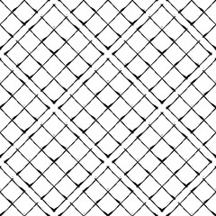 Vector waffle fabric effect seamless pattern background. Black and white diagonal cotton fiber style backdrop.Woven linen cloth grid design. Modern burlap geometric all over print for eco packaging.