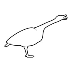 Duck or Goose Silhouette on White Background. Isolated Vector Animal Template for Logo Company, Icon, Symbol etc