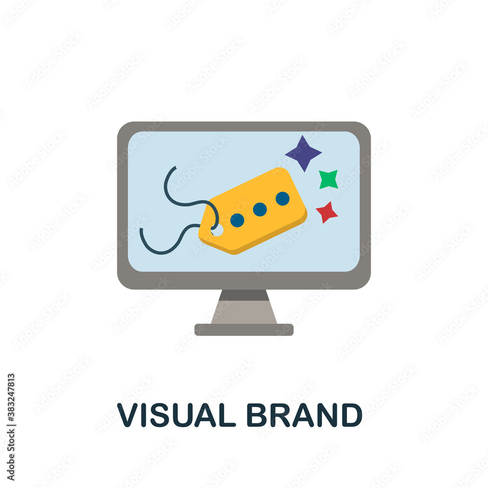 Aufkleber visual brand icon. simple element from branding collection. creative visual brand icon for web desig