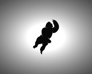 gorilla Silhouette on White Background. Isolated Vector Animal Template for Logo Company, Icon, Symbol etc © Abdul