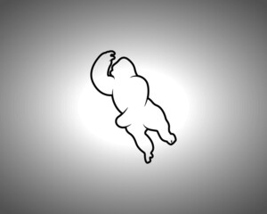 gorilla Silhouette on White Background. Isolated Vector Animal Template for Logo Company, Icon, Symbol etc