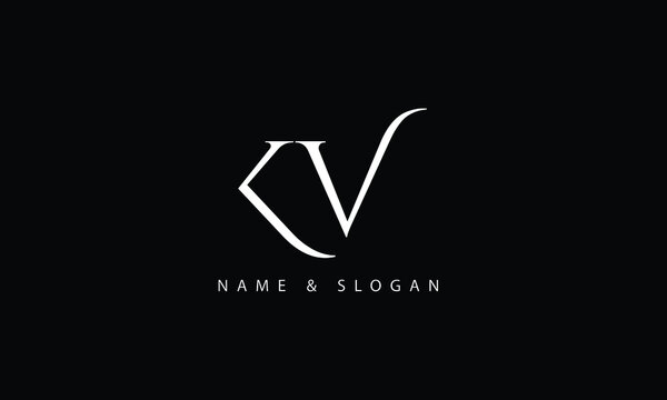 KV, VK, K, V abstract letters logo monogram