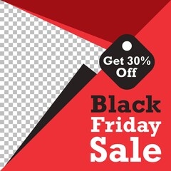 Editable Black Friday sale background template. Vector Design web banner for social media. Post layout template
