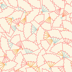 Japanese Hand Fan Vector Seamless Pattern