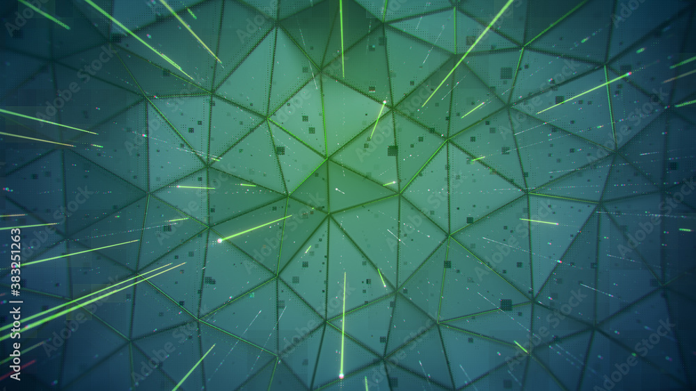 Poster abstract technologies polygonal background 3d rendering illustration