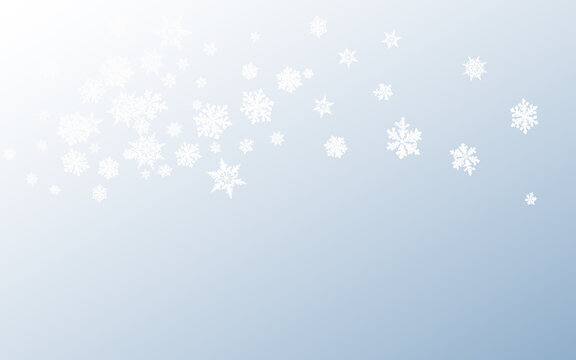 Silver Snowfall Panoramic Vector Gray Background. 