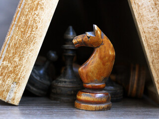 Wooden chess knight and Board © sabdiz