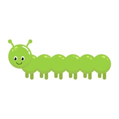 Cute colorful caterpillar character illustration in vector format