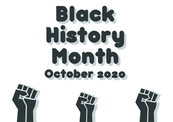 Black History Month fists vector illustration