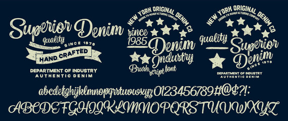 Vintage brush script lettering font