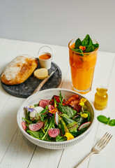 vegetable salad with cheese,salad, food, healthy, meal, fresh, tomato, vegetable, lettuce, green, dinner, plate, lunch, vegetables, diet, vegetarian, bowl, appetizer, dish, white, cuisine, gourmet, cu