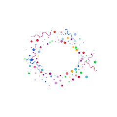 Multi colored Confetti Flying Vector White 