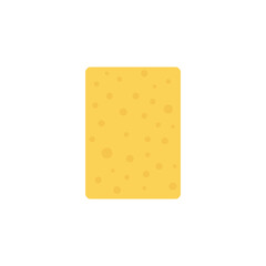 Washing sponge icon. Washcloth yellow symbol in flat style. Vector illustration isolated on white. 