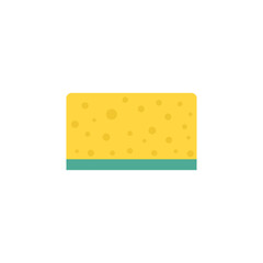 Washing sponge icon. Washcloth yellow symbol in flat style. Vector illustration isolated on white. 