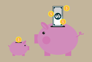 Big piggy bank stores more money