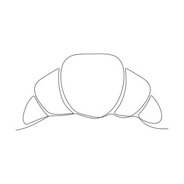 recommend clip art: Croissant linear icon. Food continuous one line art vector illustration. Isolated on white