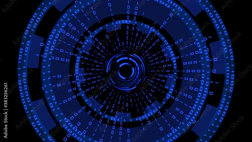 Poster abstract futuristic background of matrix style binary code built into hud elements - digital systems