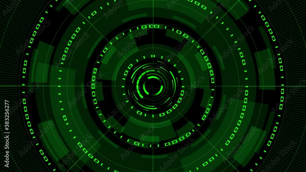 Poster abstract futuristic background of matrix style binary code built into hud elements - digital systems