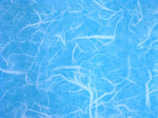 Abstract blue mulberry paper texture or background ,colored paper for wallpaper ,blue water background