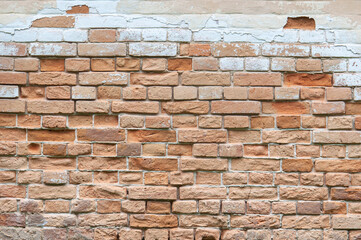 Vintage textured background of red brick wall