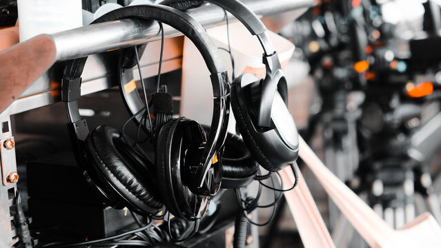 Image of Headphones for Sound Recorder, professional film crew production equipment