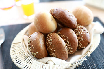 Basket with various buns