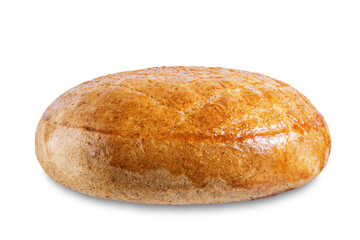 Rye bun on a white isolated background