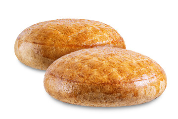 Rye bun on a white isolated background