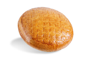 Rye bun on a white isolated background