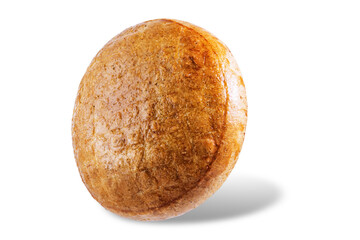 Rye bun on a white isolated background