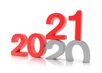3d illustration - 2020 - 2021 - Silvester, Neujahr, Countdown, Jahreszahlen