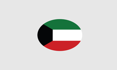 Kuwait flag oval circle vector illustration